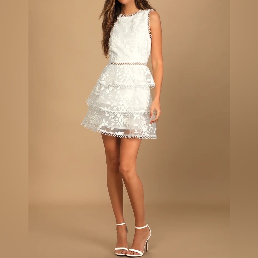 Lulu's White Floral Mini Dress - Picture 2 of 10